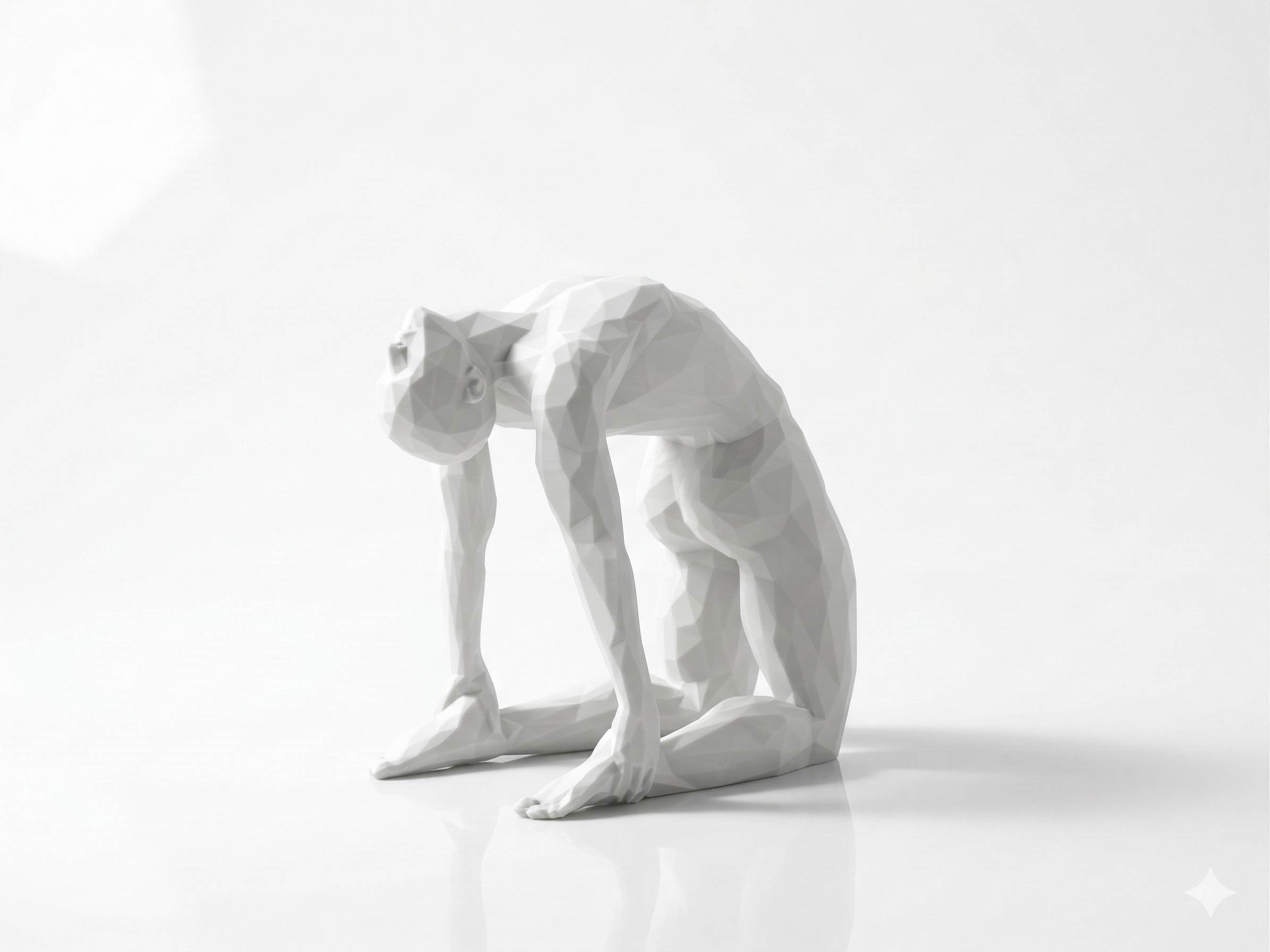 Half Moon Pose — FitFigures™ Yoga Man Series | 3D Printed Polygon Figure | WowLayer
