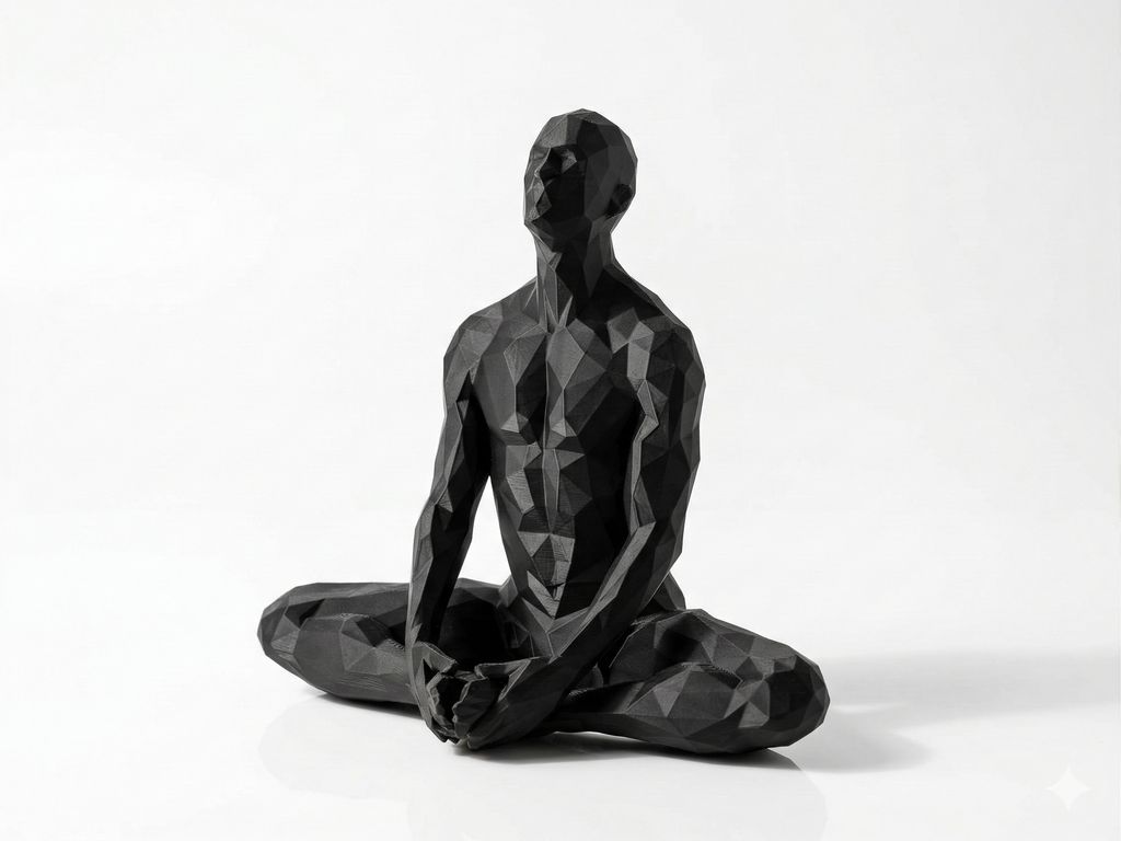 Seated Meditation — FitFigures™ Meditating Man Series | 3D Printed Polygon Figure | WowLayer