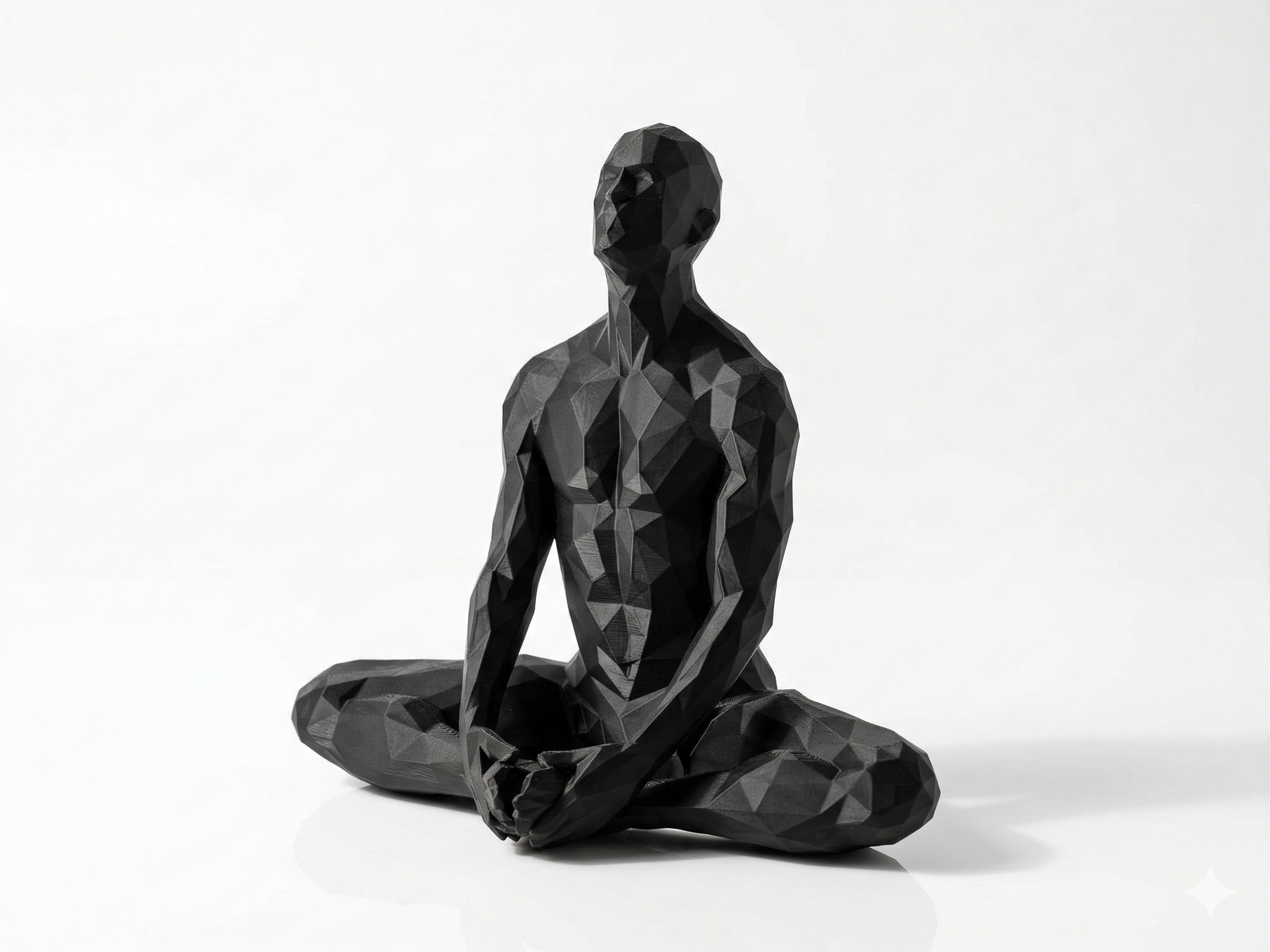 Seated Meditation — FitFigures™ Meditating Man Series | 3D Printed Polygon Figure | WowLayer
