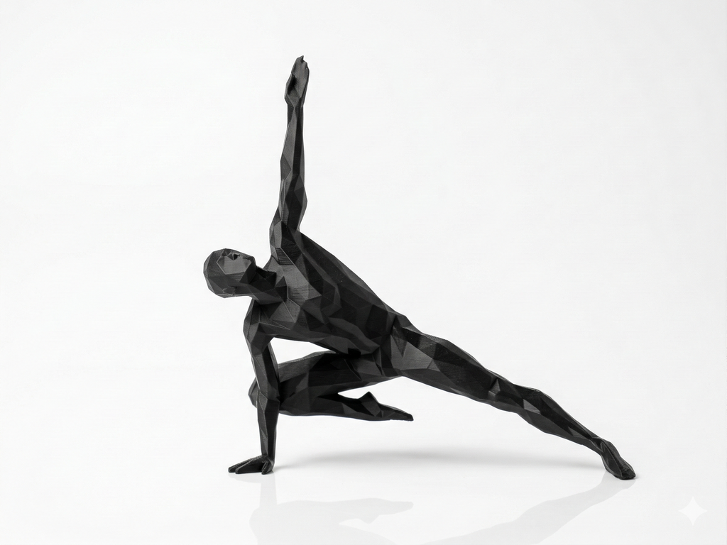Raised Mudra Meditation — FitFigures™ Meditating Man Series | 3D Printed Polygon Figure | WowLayer