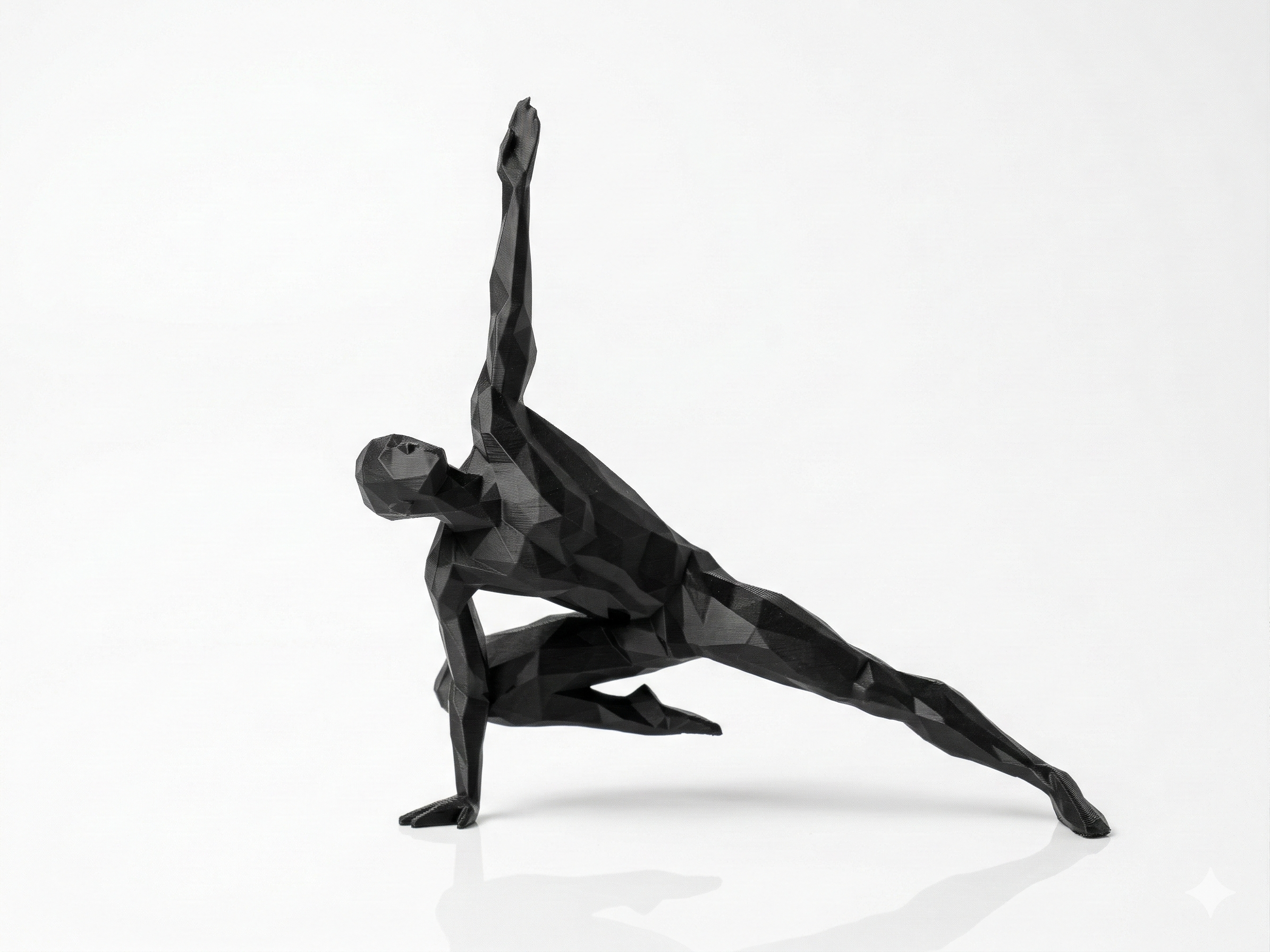 Raised Mudra Meditation — FitFigures™ Meditating Man Series | 3D Printed Polygon Figure | WowLayer