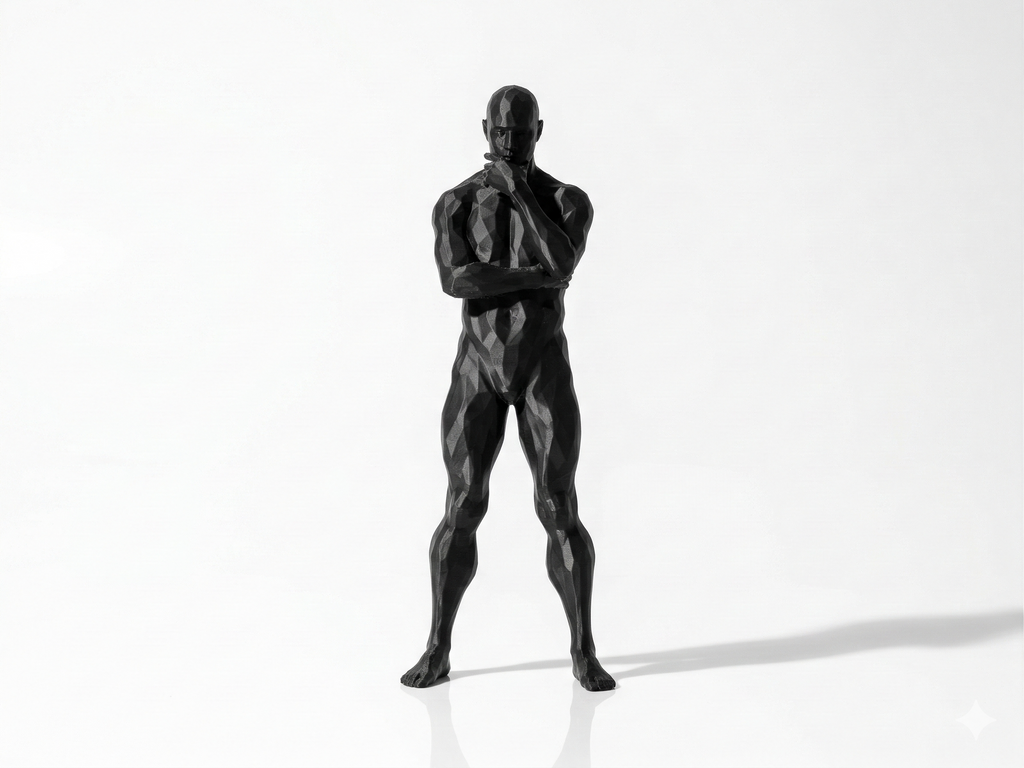 Side Tricep Pose — FitFigures™ Muscle Man Series No.008 | 3D Printed Polygon Figure | WowLayer