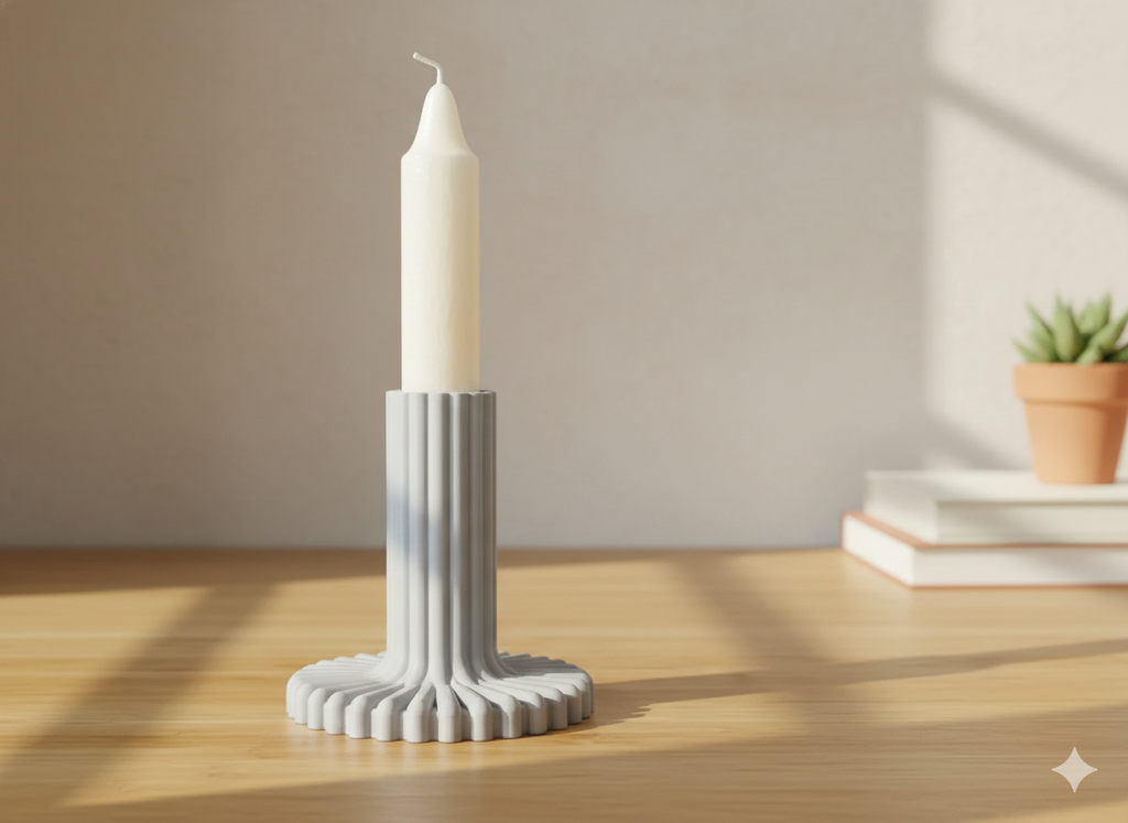 Geometric Candle Holder — Modern 3D Printed Home Ambience