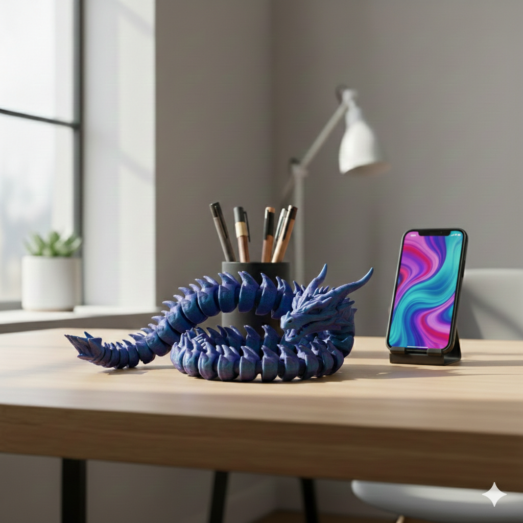 Articulated Flexi Dragon — 3D Printed Moving Joints Toy & Decor