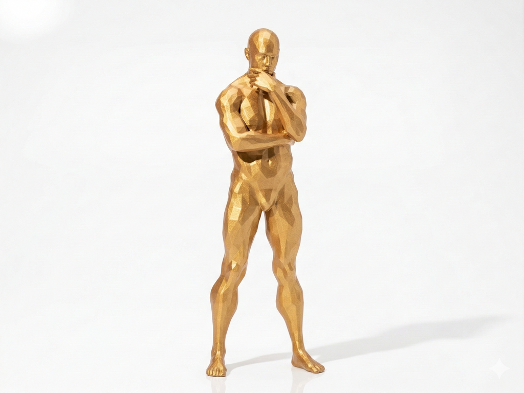 Side Tricep — FitFigures™ Muscle Man Series | 3D Printed Polygon Figure | WowLayer