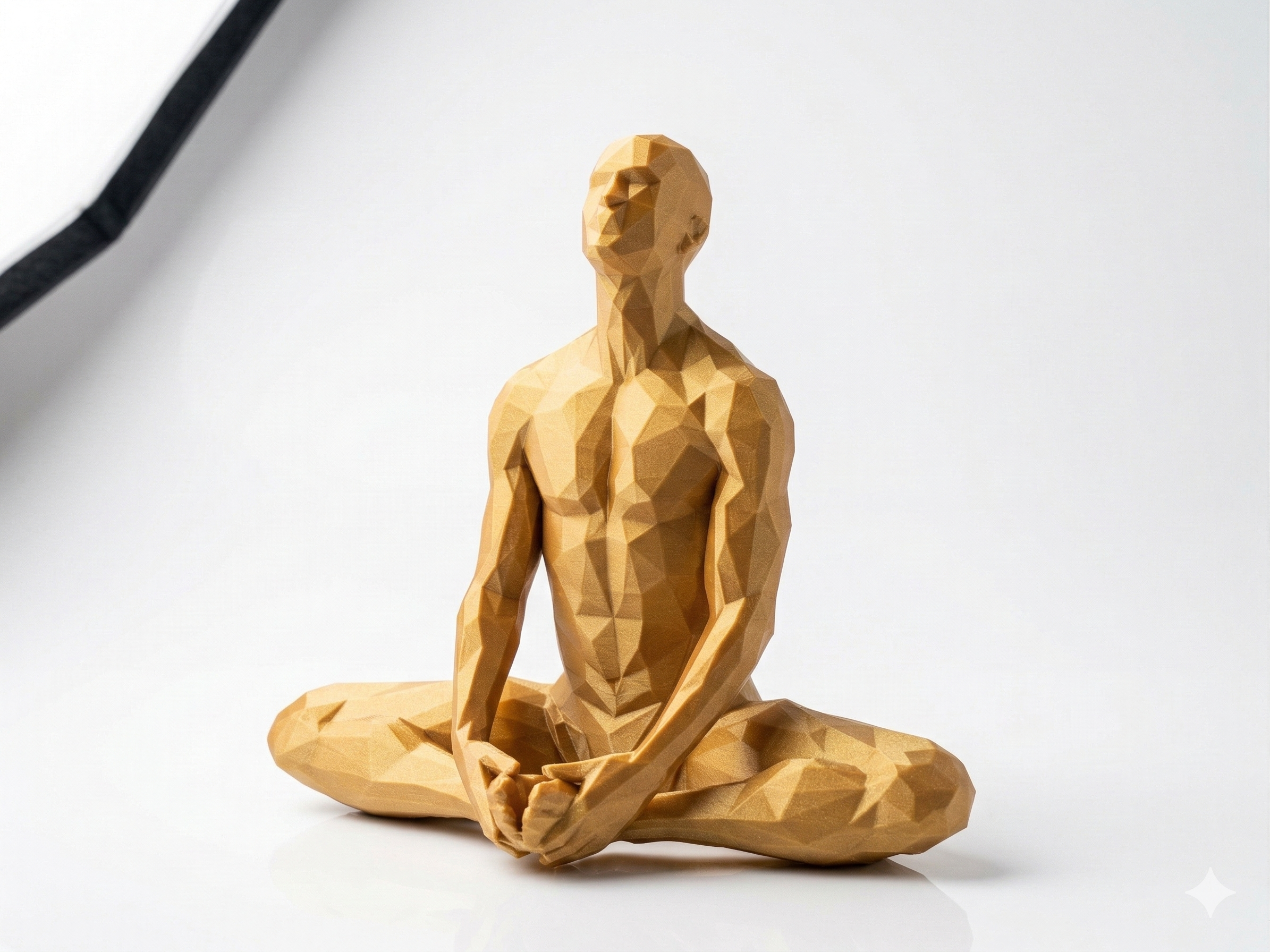 Seated Meditation — FitFigures™ Meditating Man Series | 3D Printed Polygon Figure | WowLayer