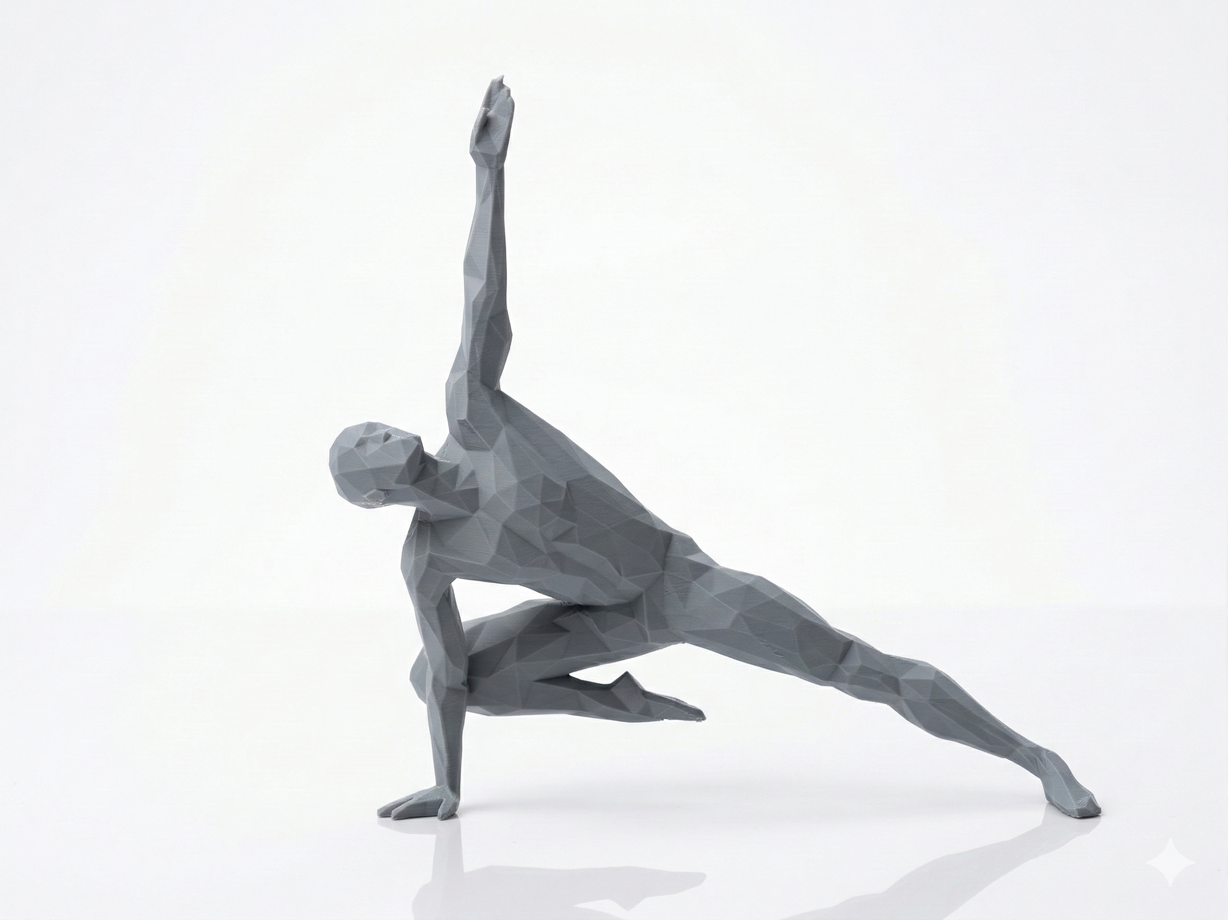 Raised Mudra Meditation — FitFigures™ Meditating Man Series | 3D Printed Polygon Figure | WowLayer