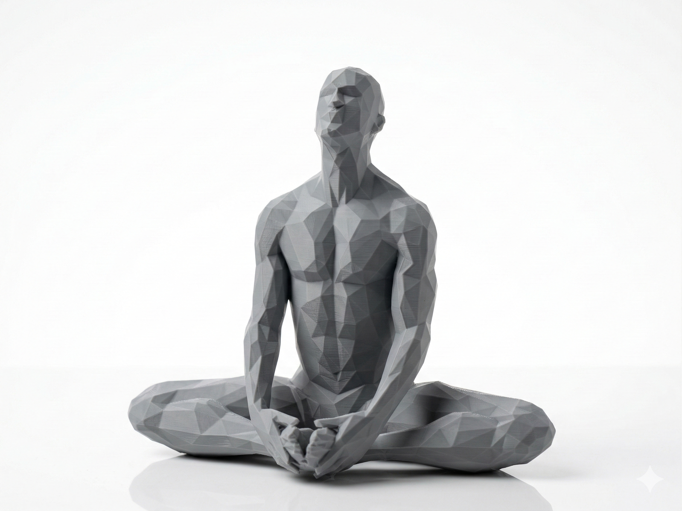 Seated Meditation — FitFigures™ Meditating Man Series | 3D Printed Polygon Figure | WowLayer