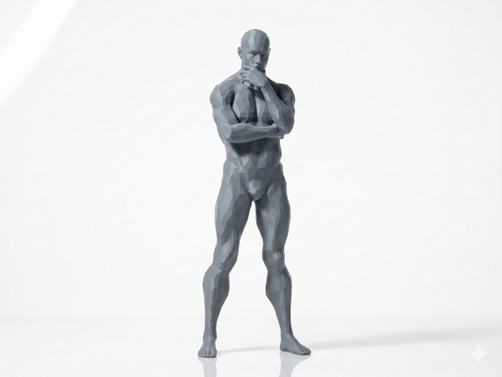 Side Tricep — FitFigures™ Muscle Man Series | 3D Printed Polygon Figure | WowLayer