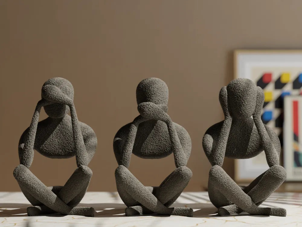 See No Evil Monkey Trio — 3D Printed Desk Decor & Good Vibes