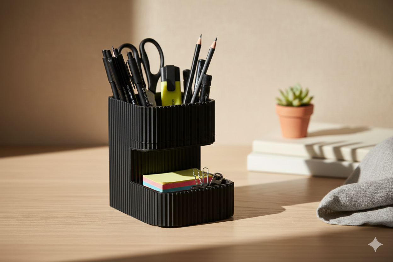 Multi-Slot Desk Organizer — Modern 3D Printed Workspace Storage
