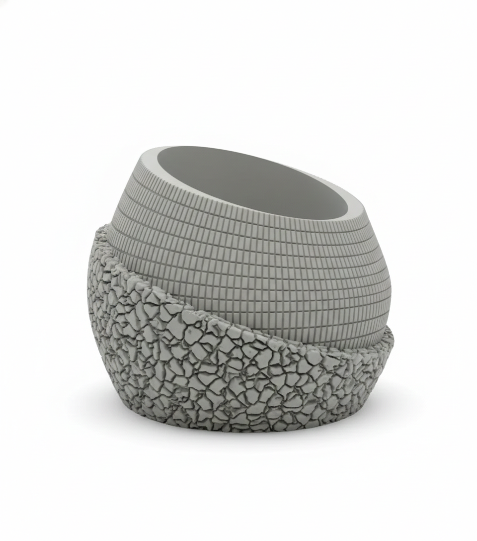 Modern Geometric Planter — 3D Printed for Succulents & Greens