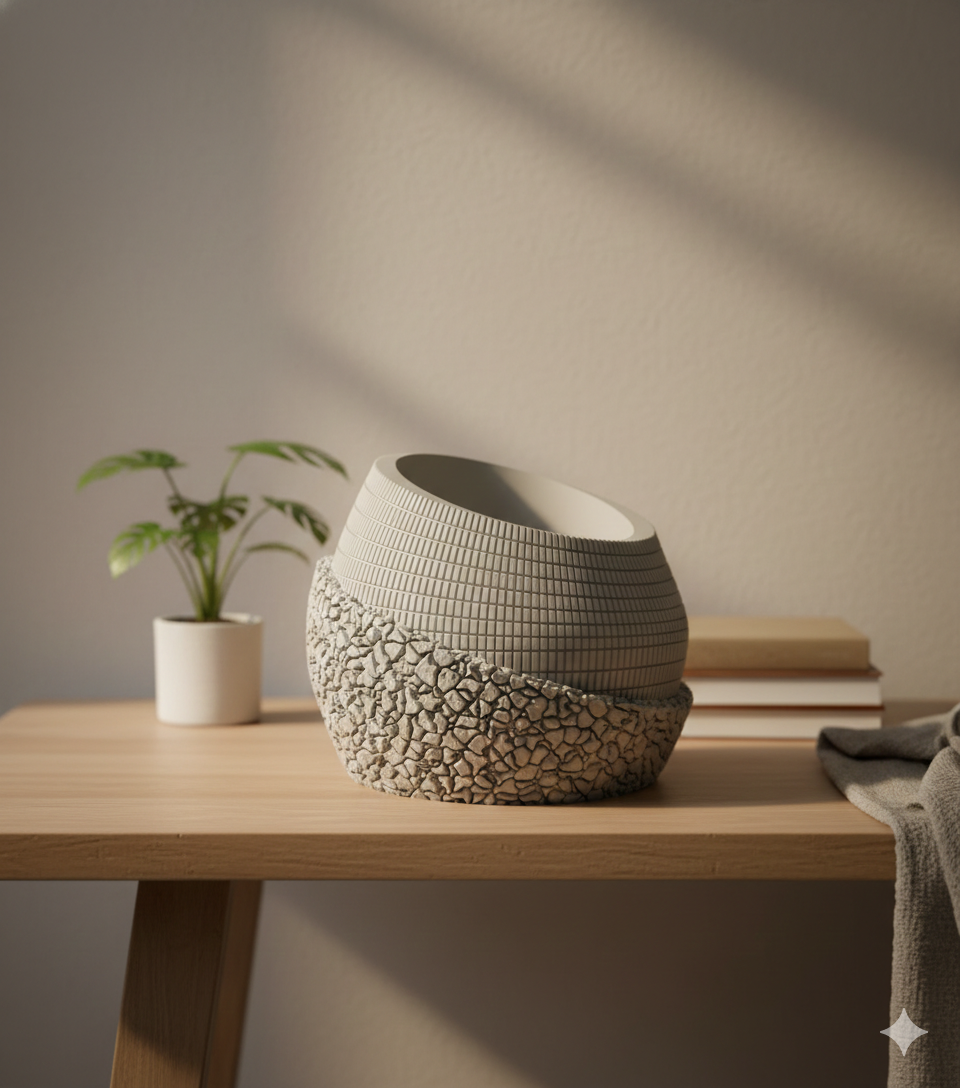 Modern Geometric Planter — 3D Printed for Succulents & Greens