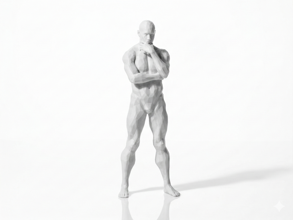Side Tricep — FitFigures™ Muscle Man Series | 3D Printed Polygon Figure | WowLayer