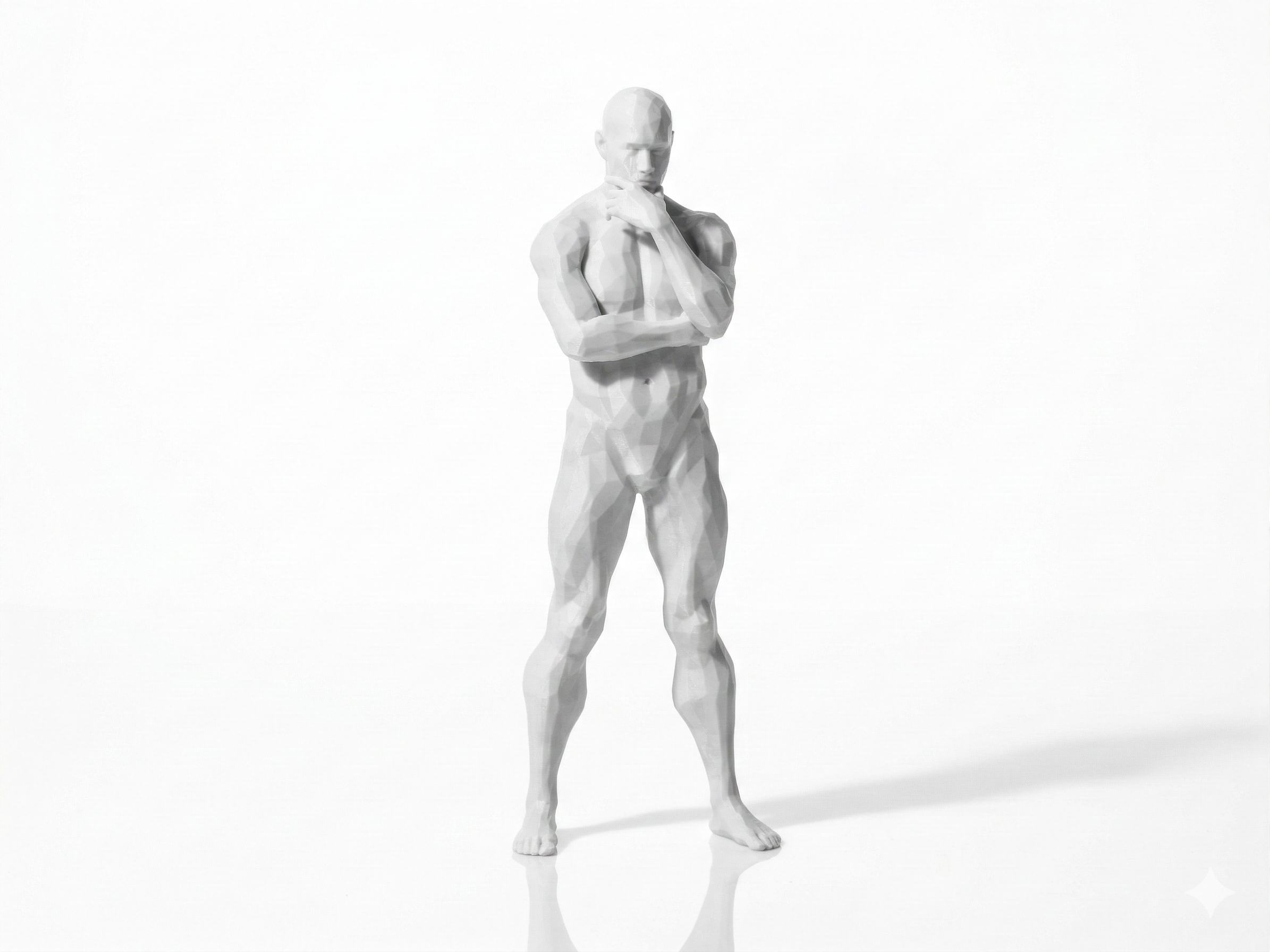 Side Tricep — FitFigures™ Muscle Man Series | 3D Printed Polygon Figure | WowLayer