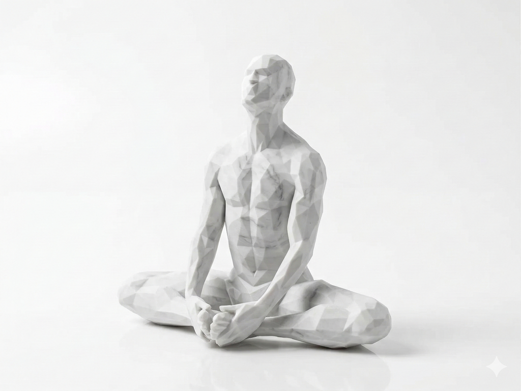 Seated Meditation — FitFigures™ Meditating Man Series | 3D Printed Polygon Figure | WowLayer