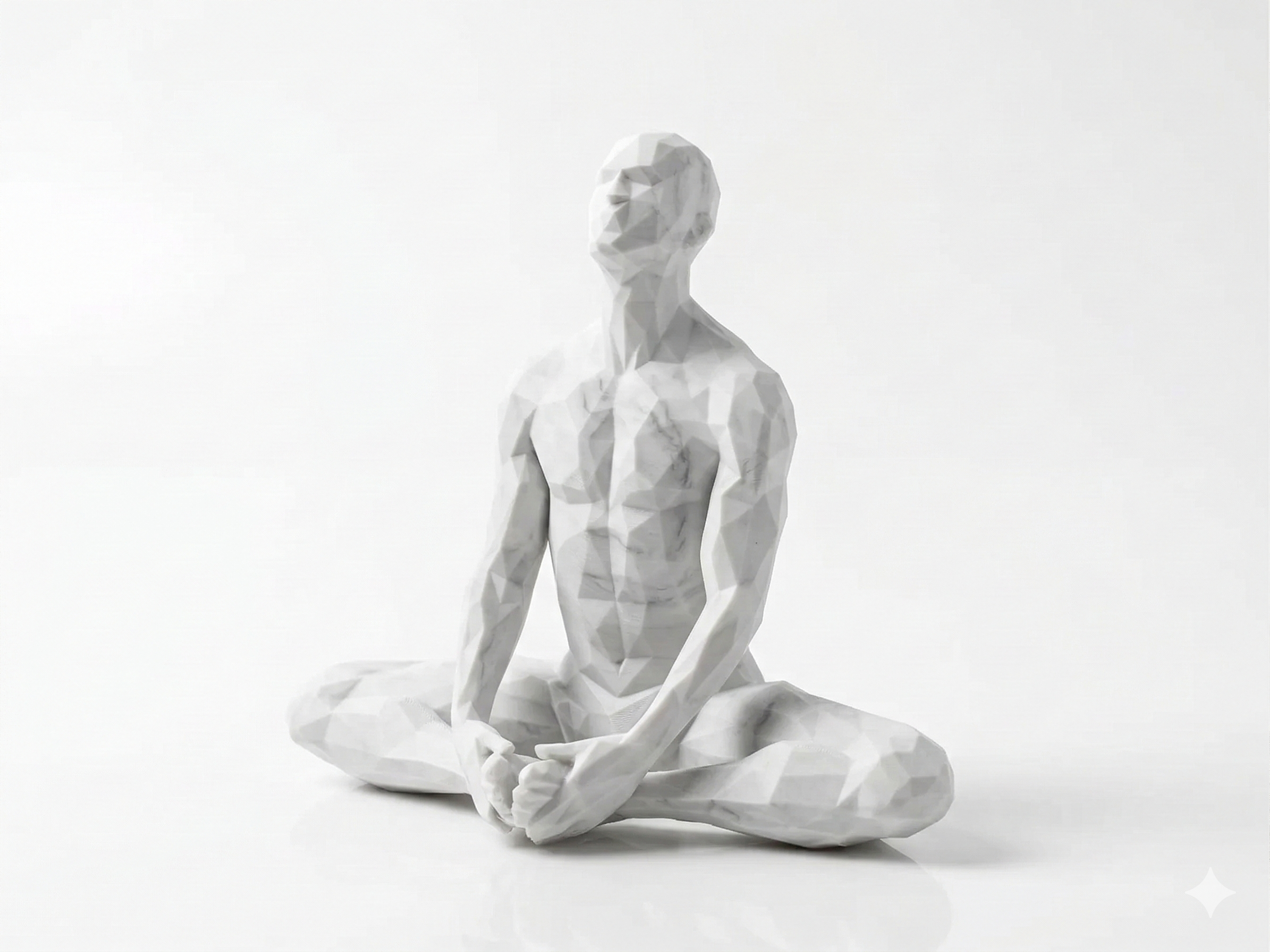 Seated Meditation — FitFigures™ Meditating Man Series | 3D Printed Polygon Figure | WowLayer