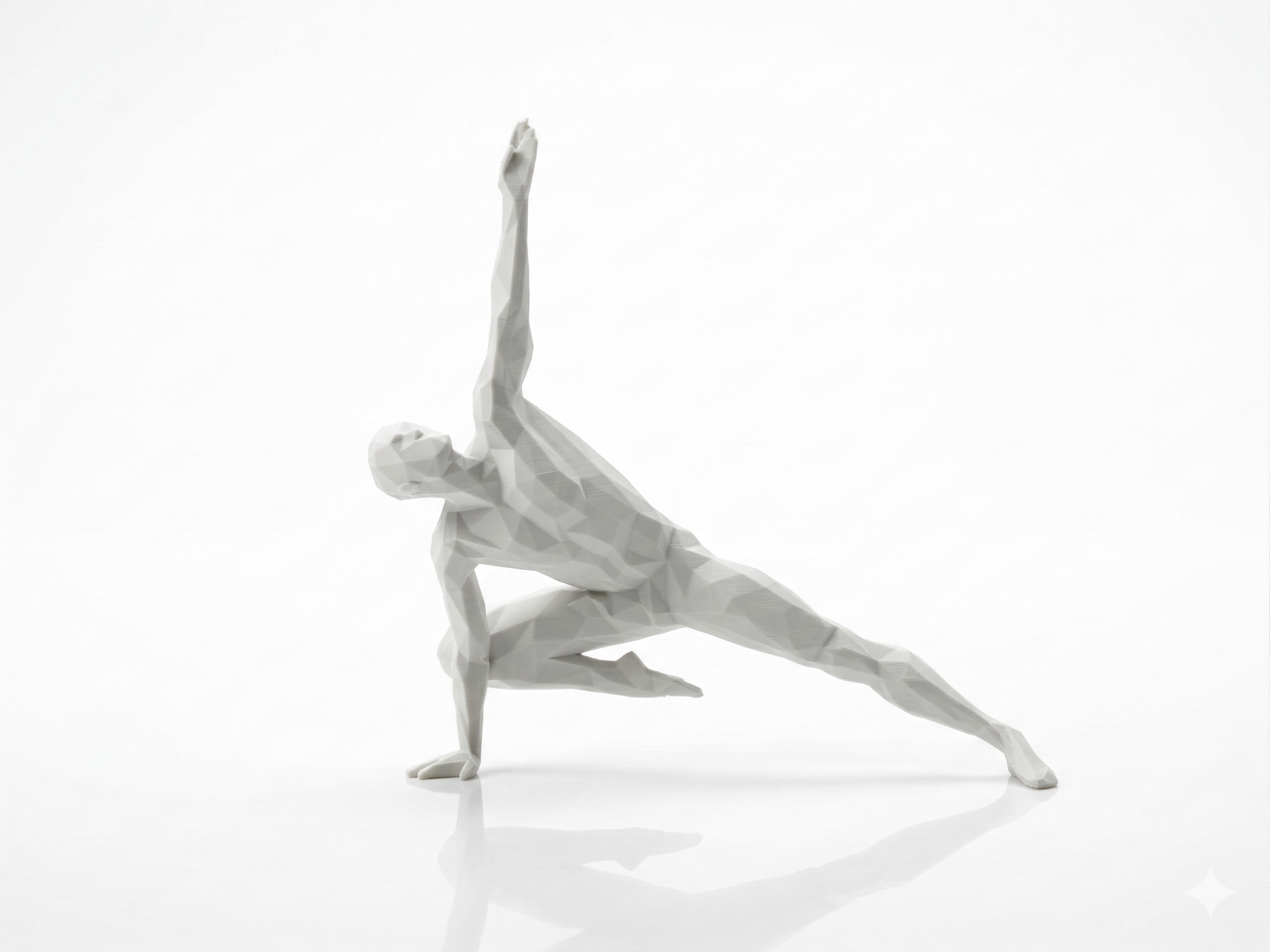 Raised Mudra Meditation — FitFigures™ Meditating Man Series | 3D Printed Polygon Figure | WowLayer